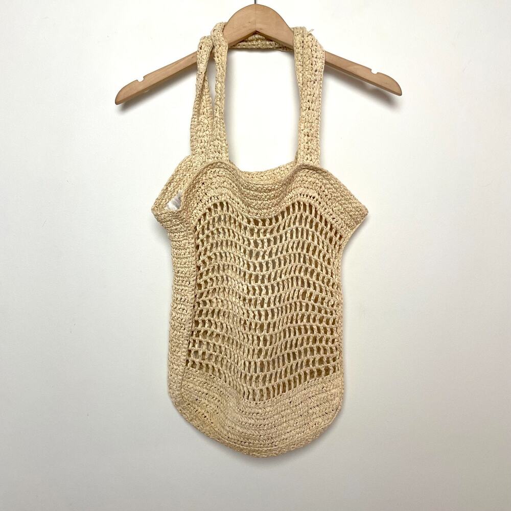 Open Stitch Crochet Shoulder Bag Beach Market Coastal Grandma French Girl Style